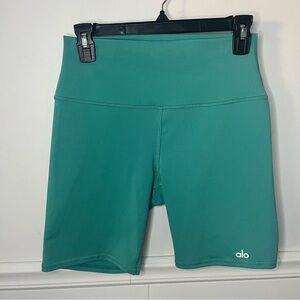 Alo Yoga Teal Biker Shorts